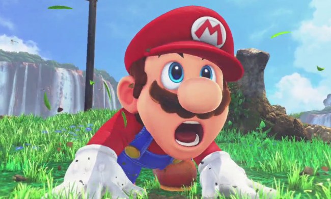 Mario with a shocked expression.