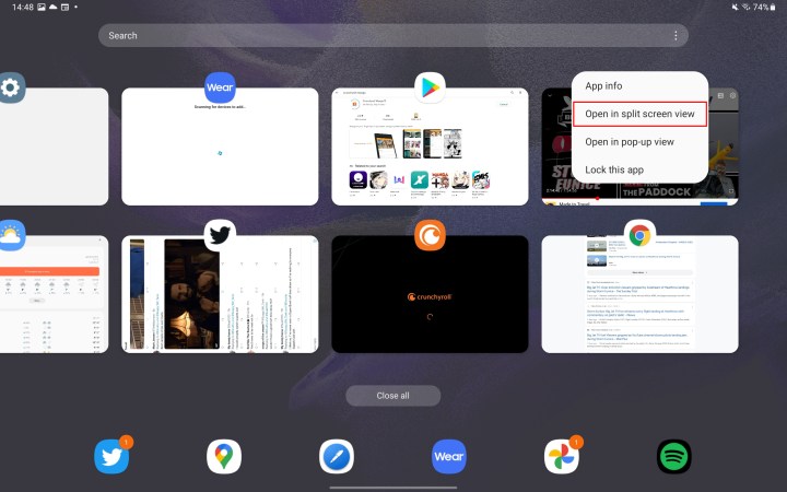 How to use split screen on any Samsung tablet Recent Apps 2 View Galaxy Tab