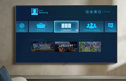 Um menu de TV Samsung.