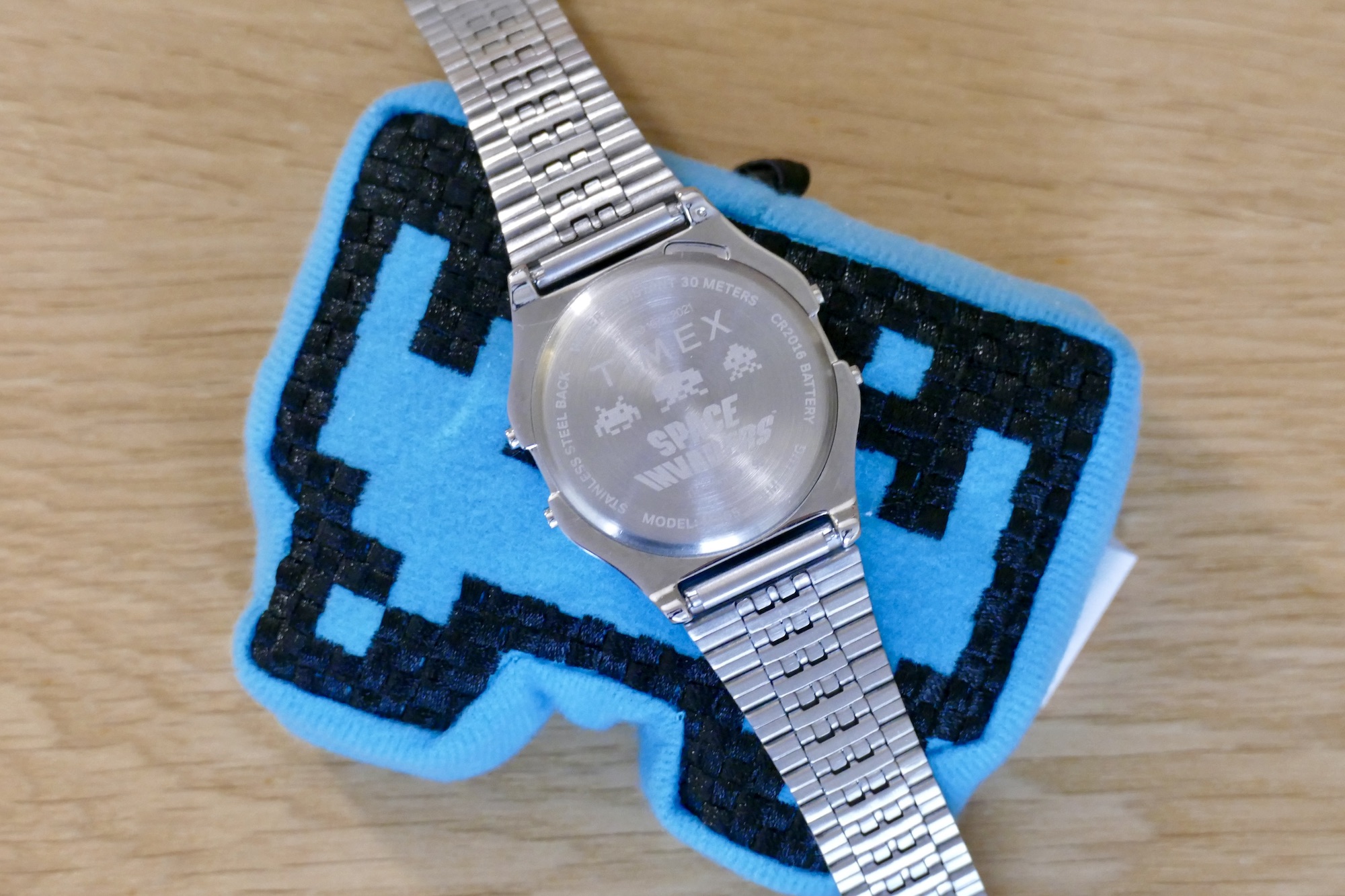 Timex X Space Invaders T80 case back.