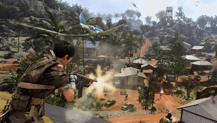 Giocatore che fa paracadutismo in Call of Duty: Warzone.