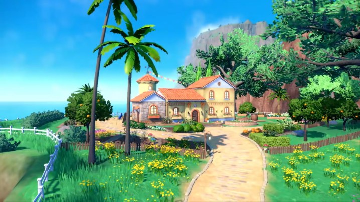 A little cottage on the coast in from Pokemon Scarlet and Violet..