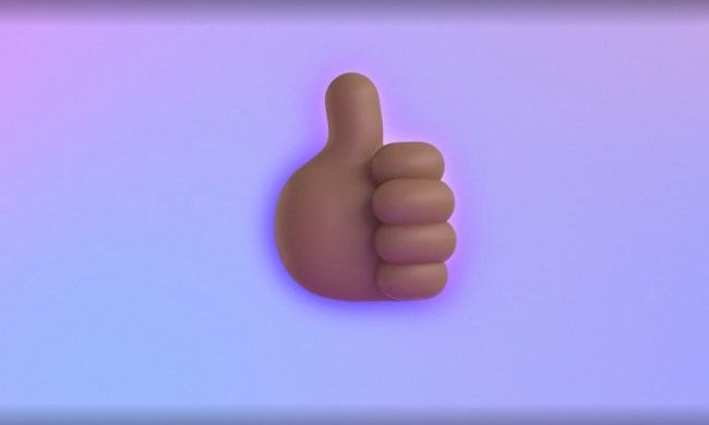A 3D emoji of a thumbs up in Microsoft Teams.