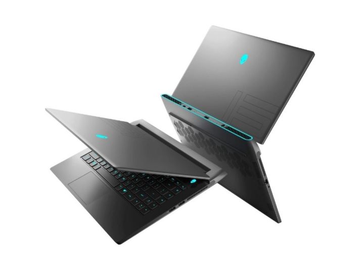 Alienware M15 R5 gaming laptops on white background.