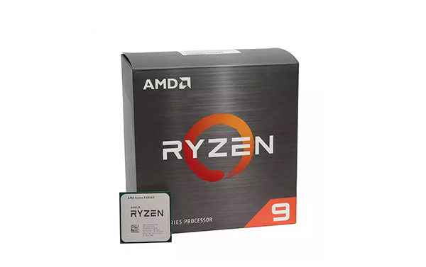 Product image of AMD Ryzen 9 5950X processor on white background