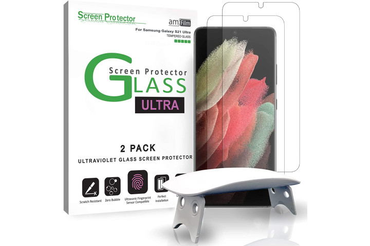 3D Curved Ultrasonic Fingerprint Support Scratch Resistant 2+2 Pack Galaxy S21 Ultra Screen Protector HD Clear Tempered Glass Bubble-Free for Galaxy S21 Ultra 5G Glass Screen Protector 