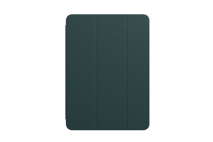 apple smart folio in green for the ipad air 5 showing off its slim construction.
