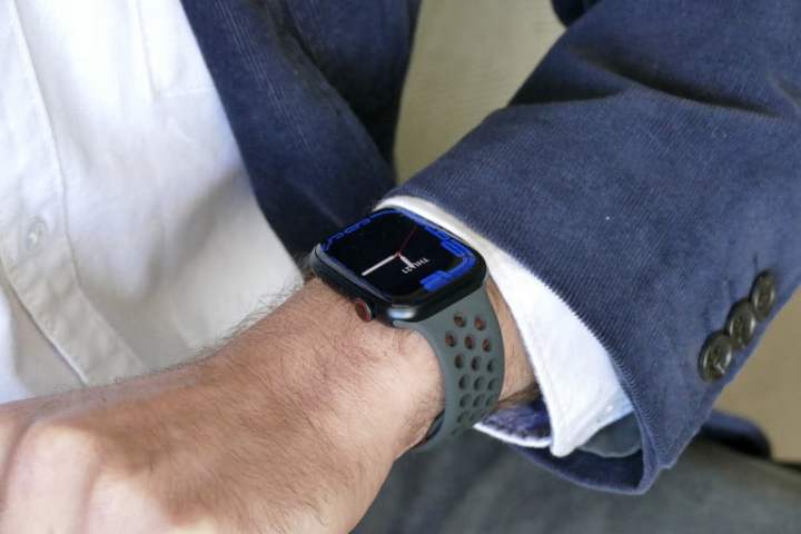 Apple Watch Series 7 on wrist.