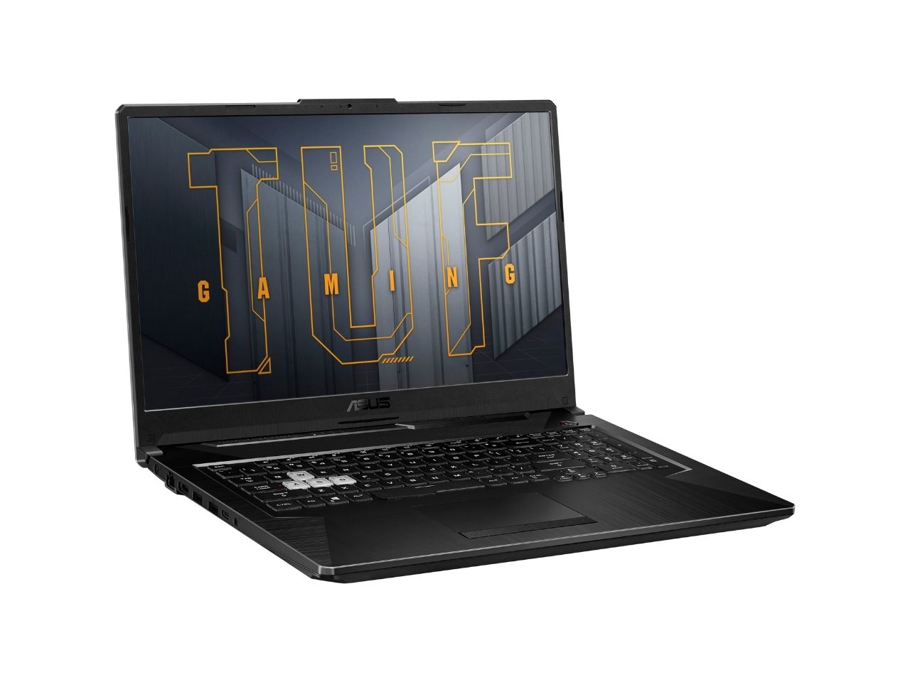 Laptop ASUS TUF Gaming de 17 polegadas em fundo branco.
