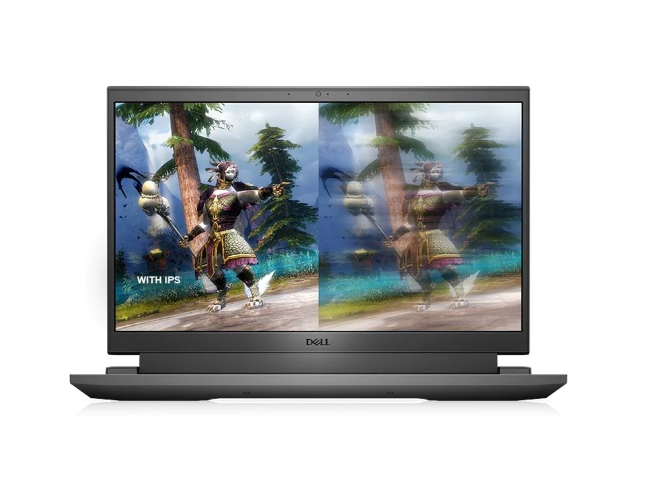 Laptop para jogos Dell G15 mostrando diferenças de tela IPS.