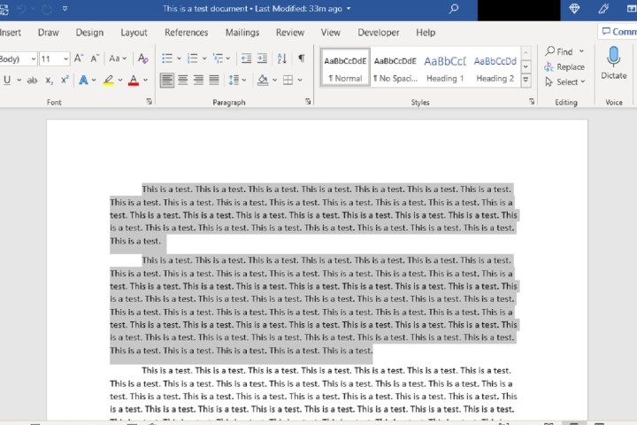 A Microsoft Word desktop app screenshot showing two selected paragraphs.