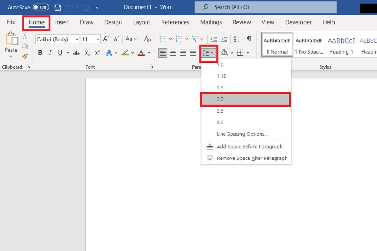 टेक्स्ट लिखने से पहले Microsoft Word दस्तावेज़ में रिक्त स्थान को दोगुना कैसे करें।