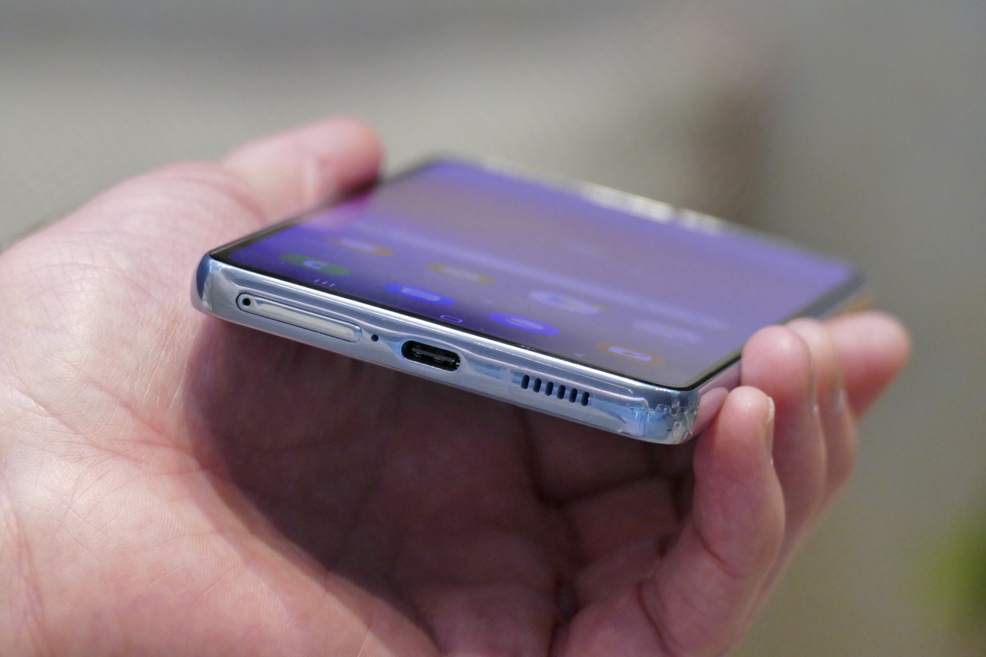 Samsung Galaxy A53 5G charging port.