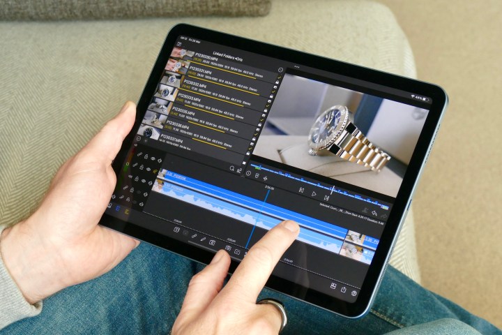 App LumaFusion utilizzata su iPad Air 5.