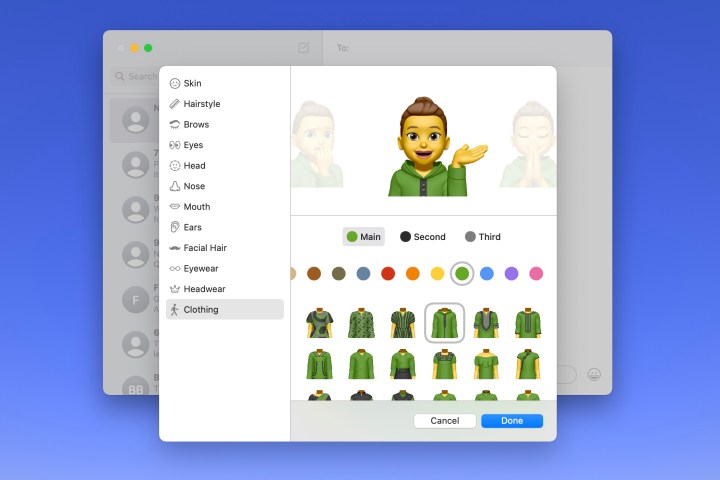 Memoji created in Messages on Mac.