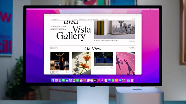 The Mac Studio and Studio Display on a desk.