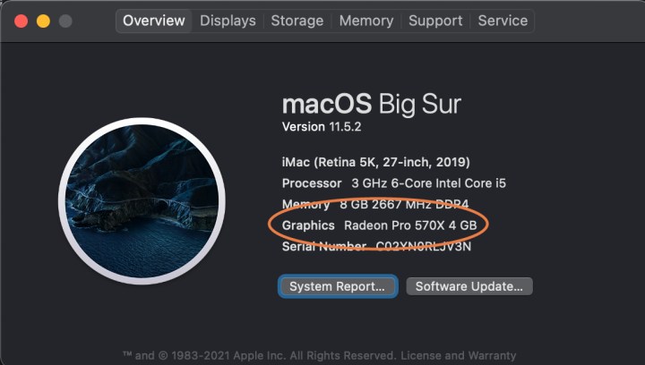 Найдите информацию о графике вашего Mac.
