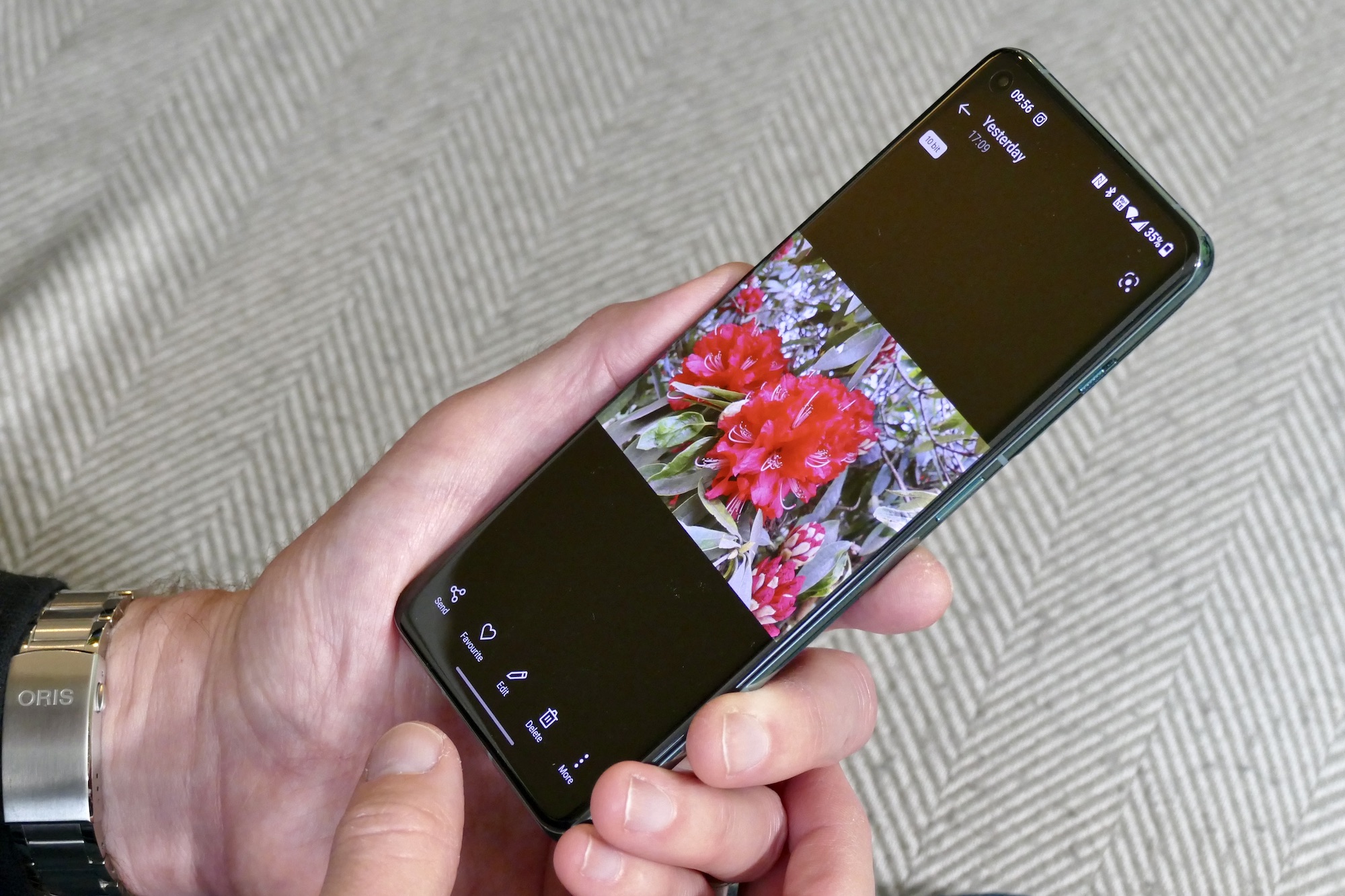 OnePlus 10 Pro 10-bit color photo mode.