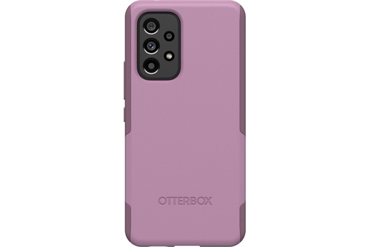 Rear view of the Otterbox Commuter Series Lite Case in Maven Way (two-tone pink) on the Galaxy A53, showing off its slim protection.
