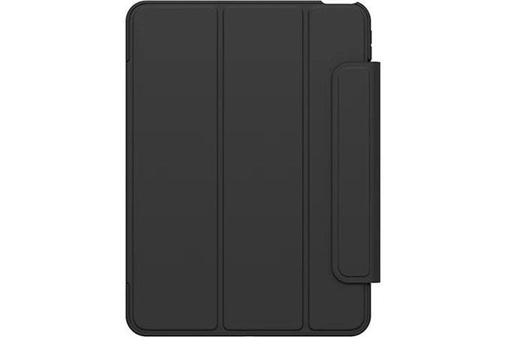 La custodia Symmetry Series 360 in nero di Otterbox, mostra la sua protezione elegante per l'iPad Air 5.