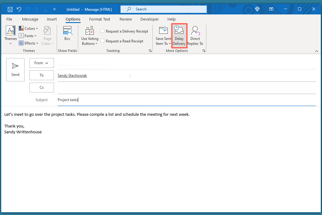 How to schedule an email in Outlook