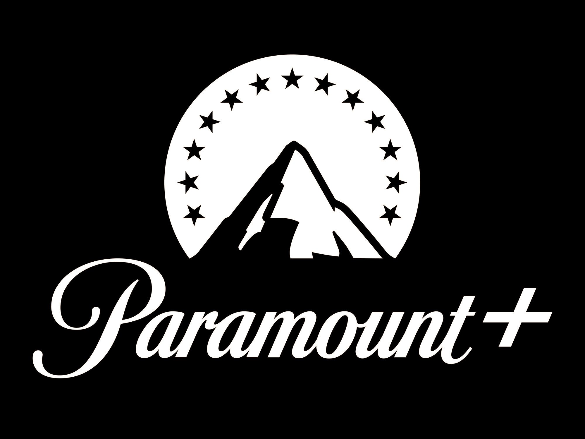 Logotipo de Paramount Plus sobre un fondo negro.