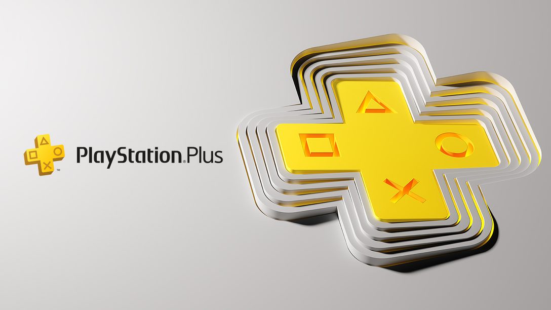 PlayStation Plus 的标志是一个巨大的黄色方向键，上面有
