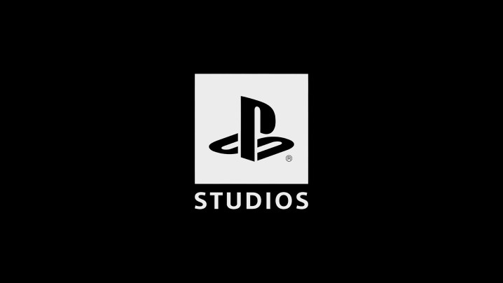 El logotipo de PlayStation Studios en blanco y negro.