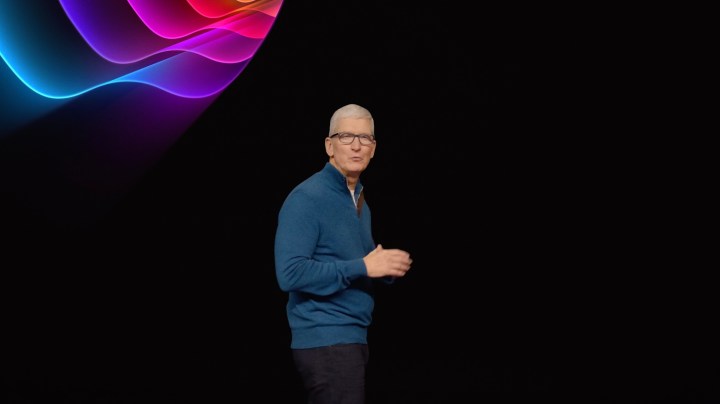 Apple CEO Tim Cook speaks at Apple's Peek Performance event. 