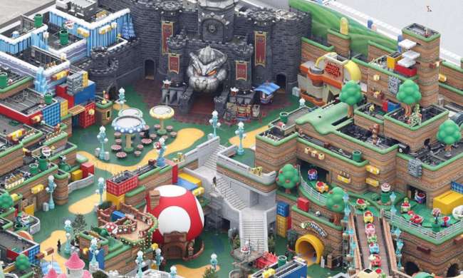 A high view of Super Nintendo World at Universal Studios Japan.