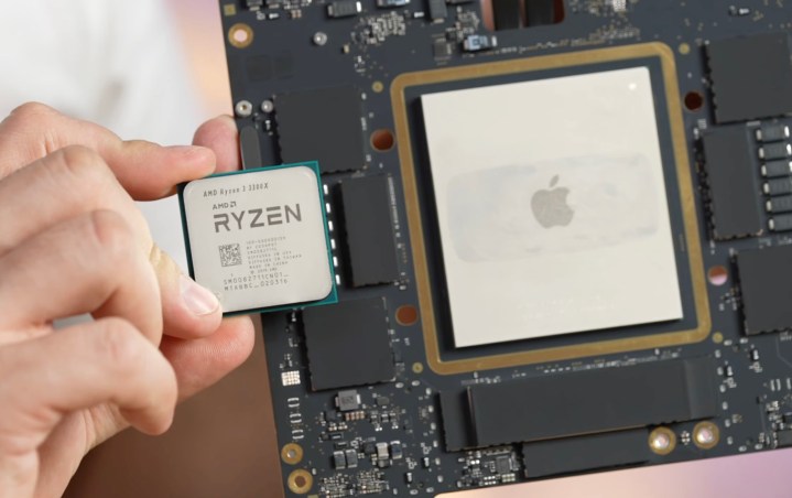 M1 Ultra chip compared to AMD Ryzen.