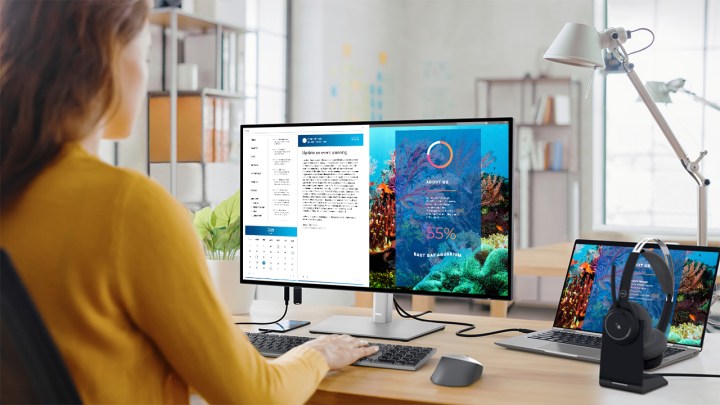 Dell's new 4K monitor can connect two PCs using the Auto KVM feature.