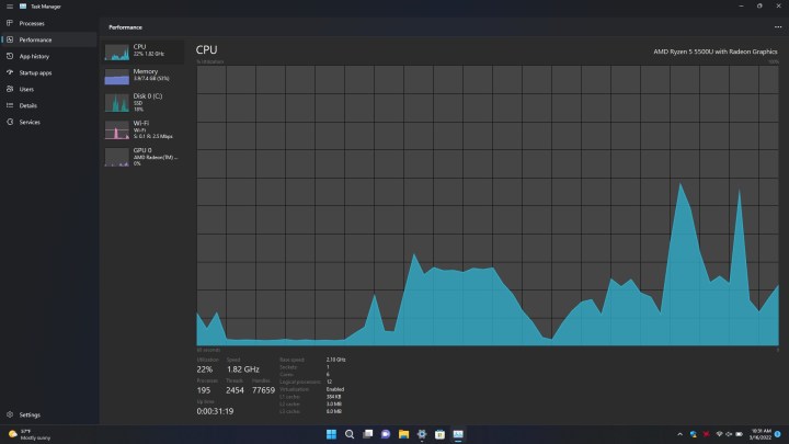 The improved Windows 11 Task Manager App.