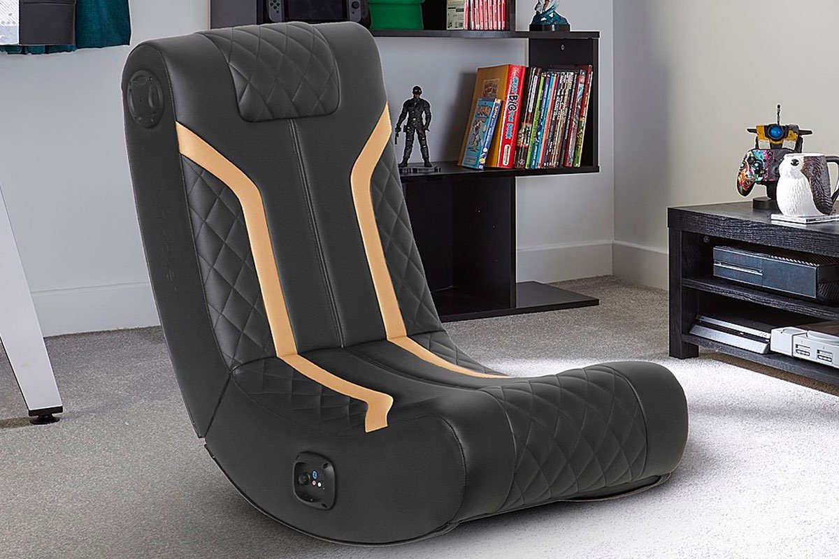 The X Rocker Lux 2.0 gaming chair in a living room.