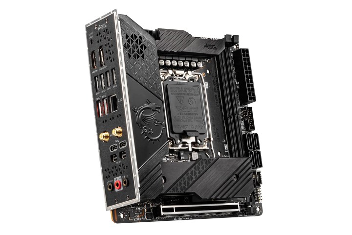 Product image of the MSI MEG Z690I Unify mini ITX motherboard.