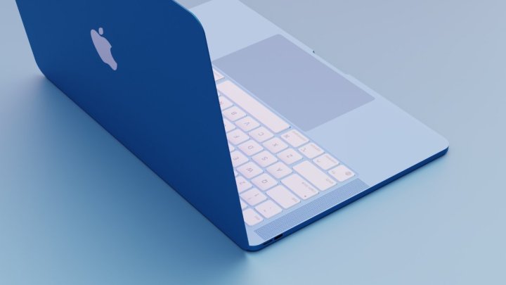 Imagen conceptual del MacBook Air azul.