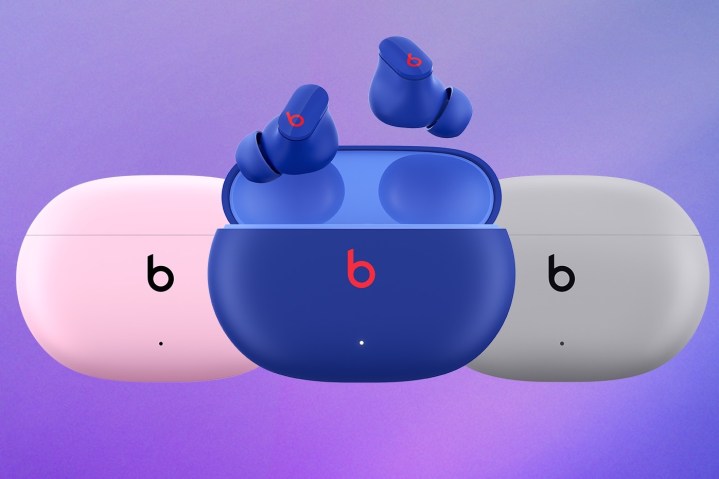 Beats Studio Buds in three new colors: Sunset Pink, Ocean Blue, and Moon Gray.