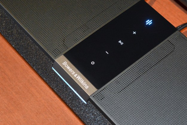 Close-up of the Bowers & Wilkins Panorama 3's touch controls.