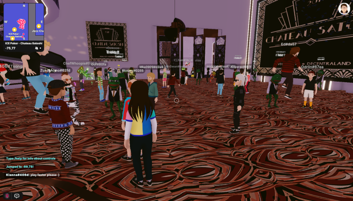 The virtual dancefloor of a metaverse club.