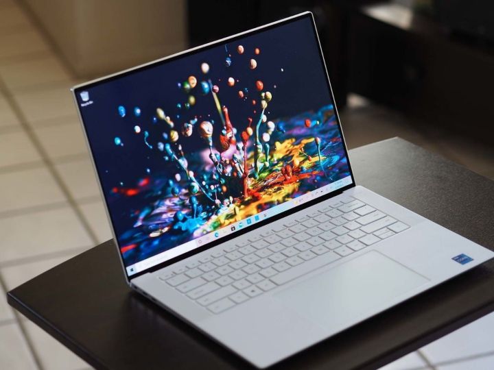 Dell XPS 15 OLED on a table.