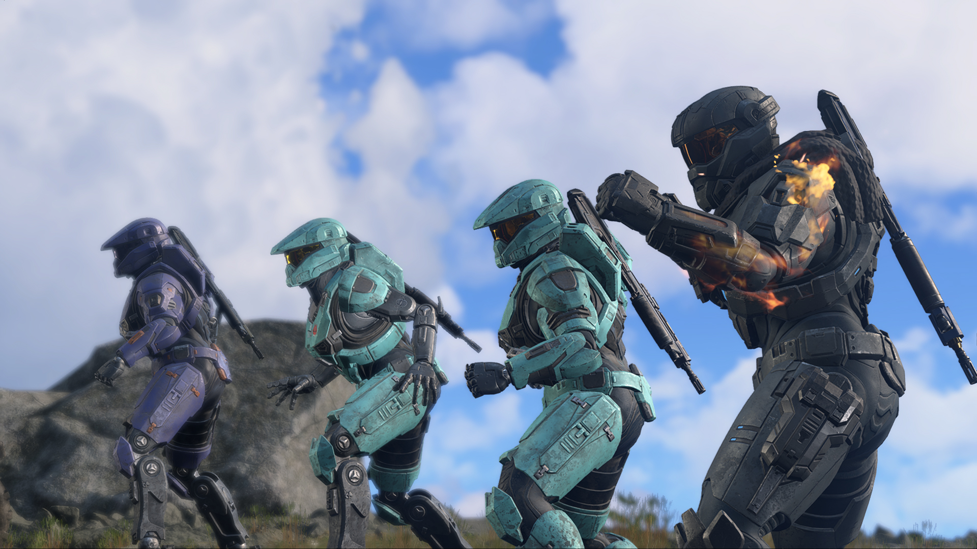 A team of Spartans gear up for battle in Halo Infinite.