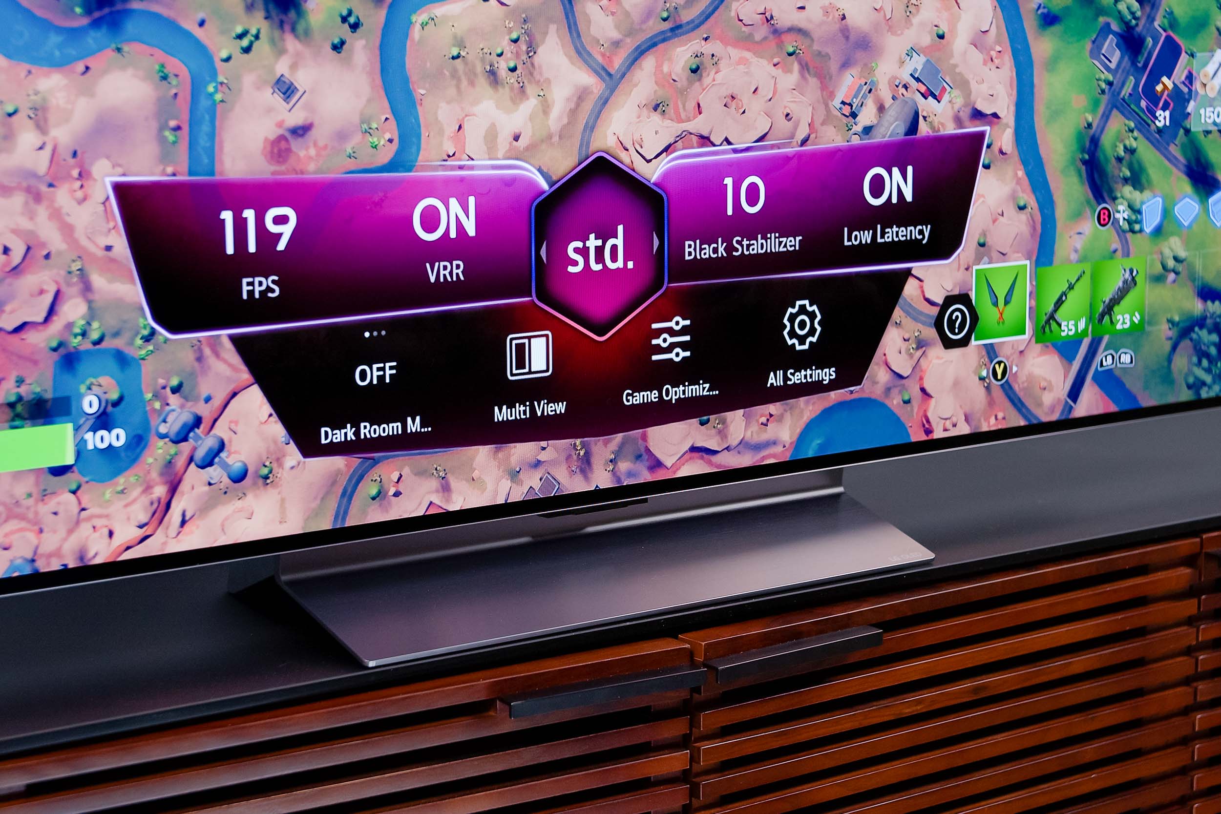 A video game being played on the LG C2 OLED TV.