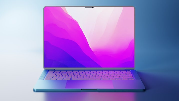 Blue MacBook Air concept image.