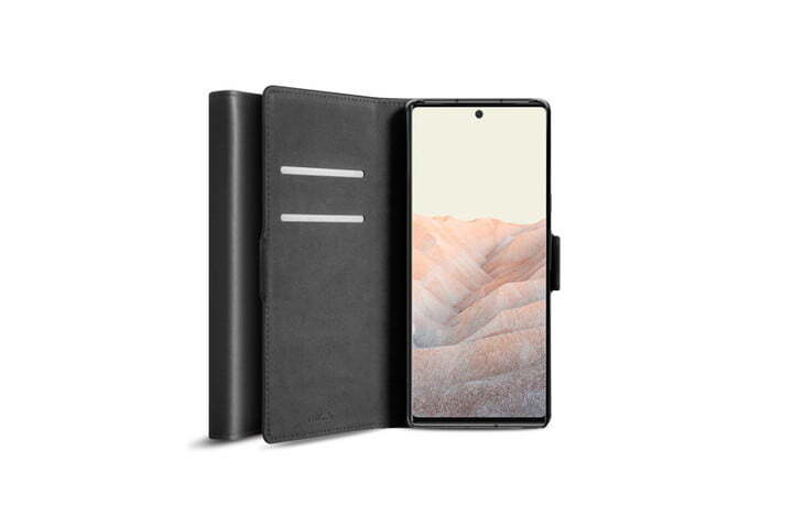 Olixar genuine leather wallet case for the google pixel 6 pro.