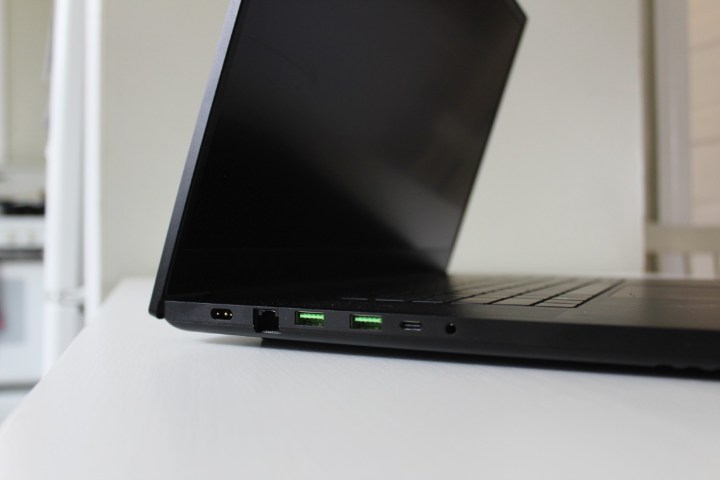 The ports included on the right side of the Razer Blade 17.