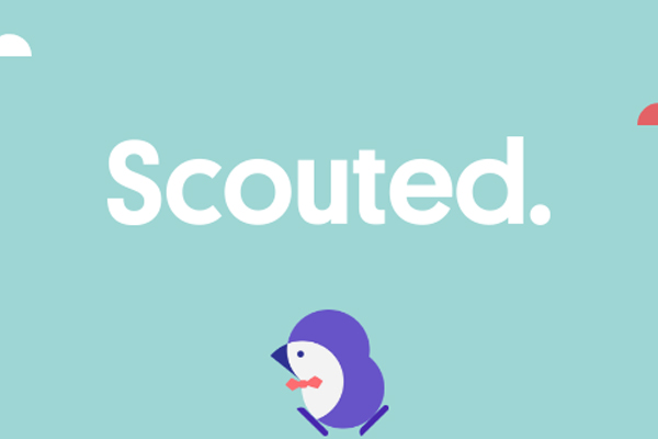 The Scouted logo with the company's bird mascot.