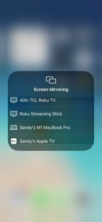 Devices for Screen Mirroring on iPhone.