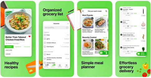 Mealime grocery list and recipe app.