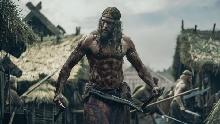 Alexander Skarsgård strikes a fearsome Viking pose.