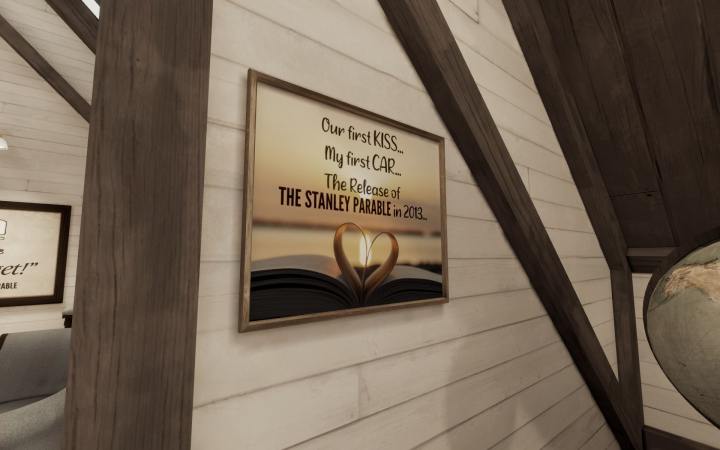 A framed photo celebrates the original game in The Stanley Parable: Ultra Deluxe.